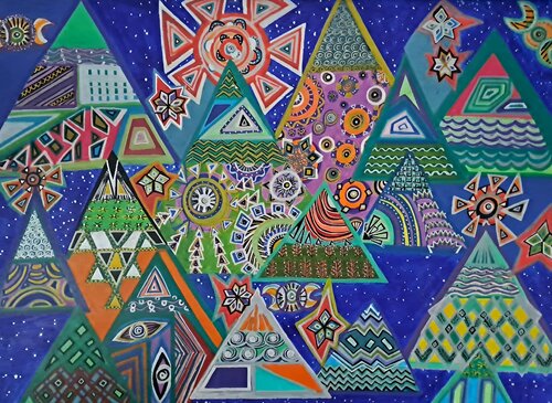 Mystische Berge di Nata Statzner, Pittura in vendita su Singulart