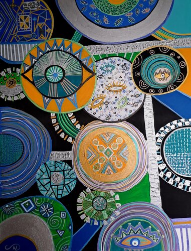 Augenkosmos II par Nata Statzner, Peinture en vente sur Singulart