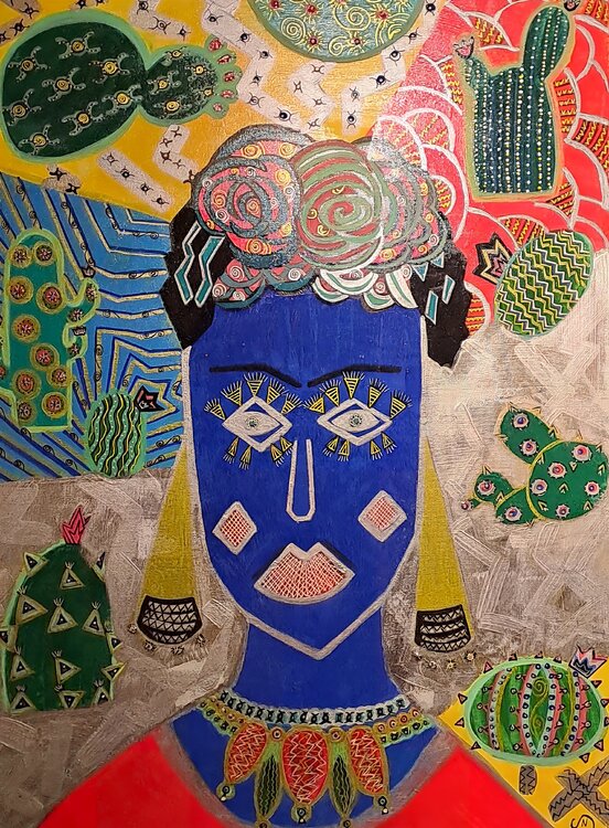 Frida - Contemporary Portrait Inspired by Frida Kahlo Nata Statzner
