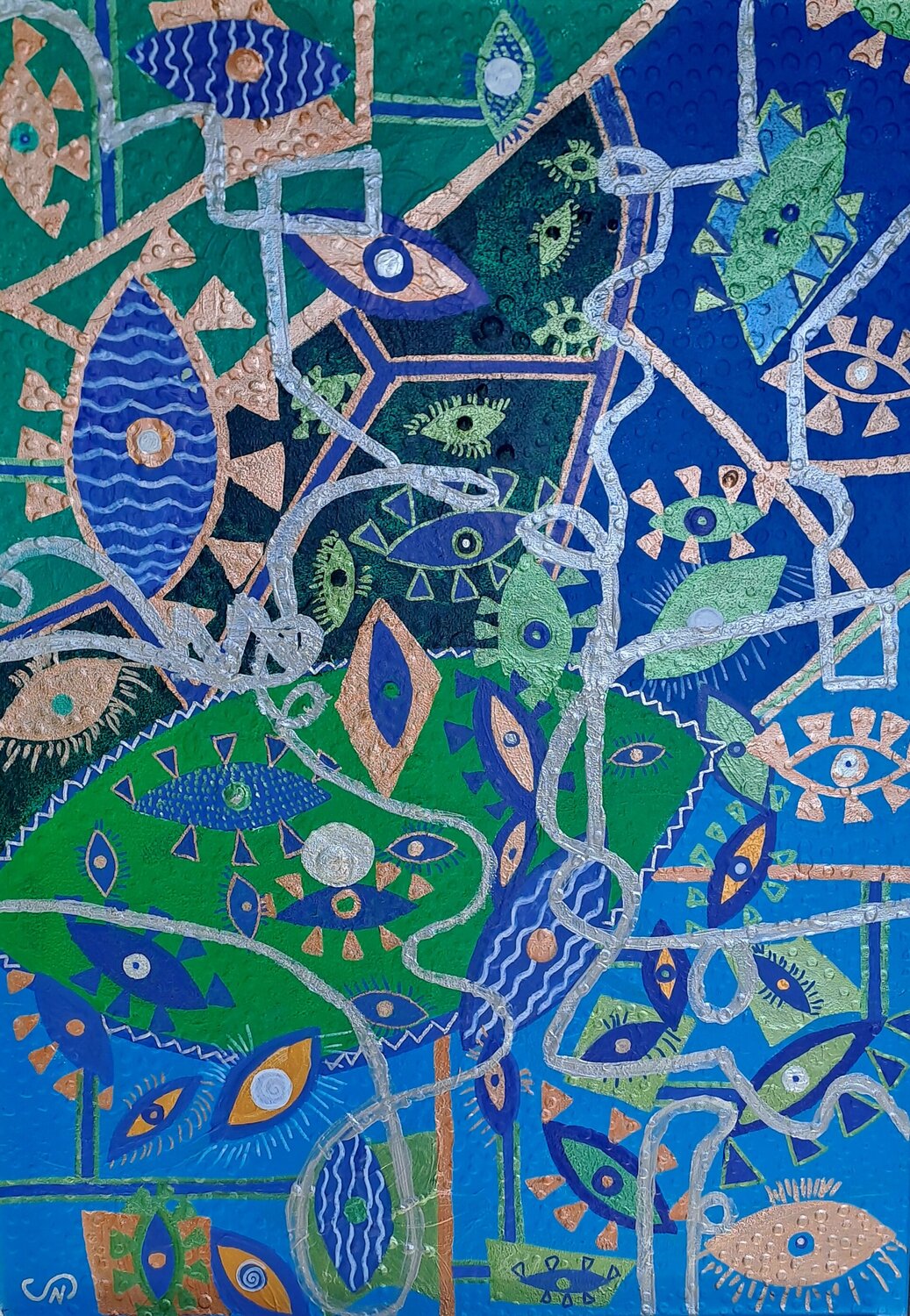Augenkosmos III Nata Statzner Original painting for sale