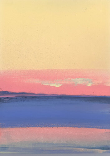 Coucher de soleil sur eau n°2 von Dk Derkomaï, Werk auf Papier kaufen auf Singulart