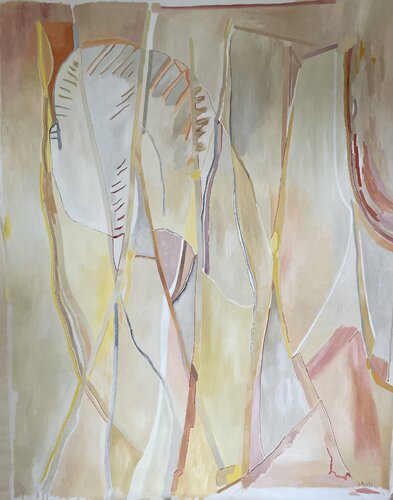 Amarillo,(donde se juntan las paralelas) van Ana Fuchs, Schilderij te koop op Singulart