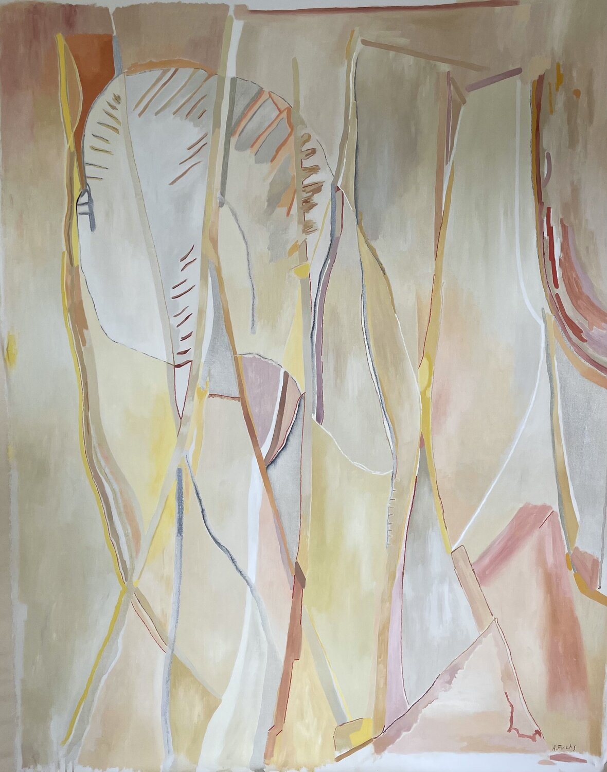 Amarillo,(donde se juntan las paralelas) Ana Fuchs Origineel schilderij te koop