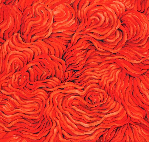 Crimson - Gouache on Paper de Jeanne Maze, Obra en papel a la venta en Singulart