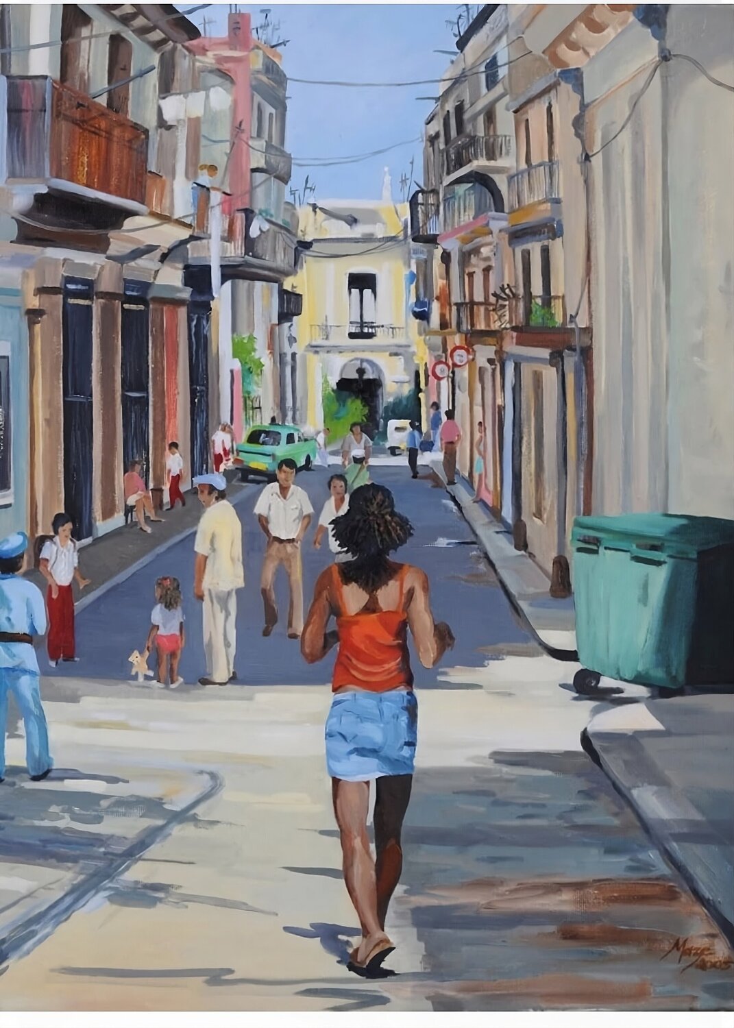 Havana Shimmy - Oil on Canvas Jeanne Maze Opera su carta in vendita