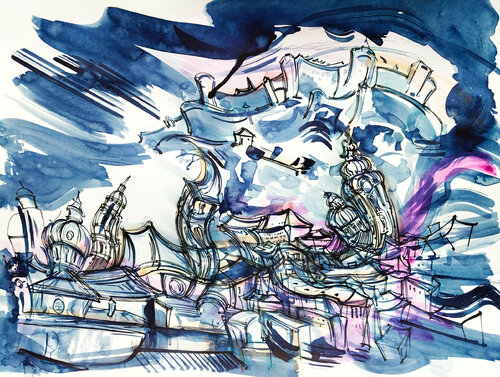 Salzburg #1 par Heinz Seidenbusch, Dessin en vente sur Singulart