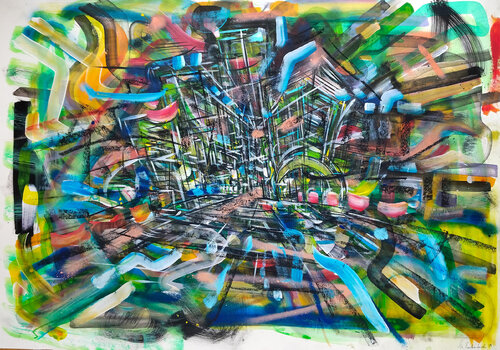 A walk in Oil par Heinz Seidenbusch, Peinture en vente sur Singulart