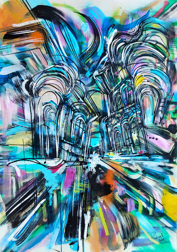 Screaming Houses by Heinz Seidenbusch, Work on Paper for Sale on Singulart