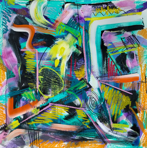 Let it out 1 van Heinz Seidenbusch, Schilderij te koop op Singulart