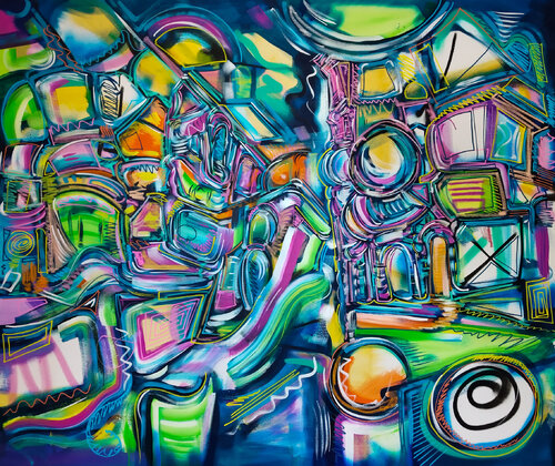 A Morning in Dark Blue par Heinz Seidenbusch, Peinture en vente sur Singulart