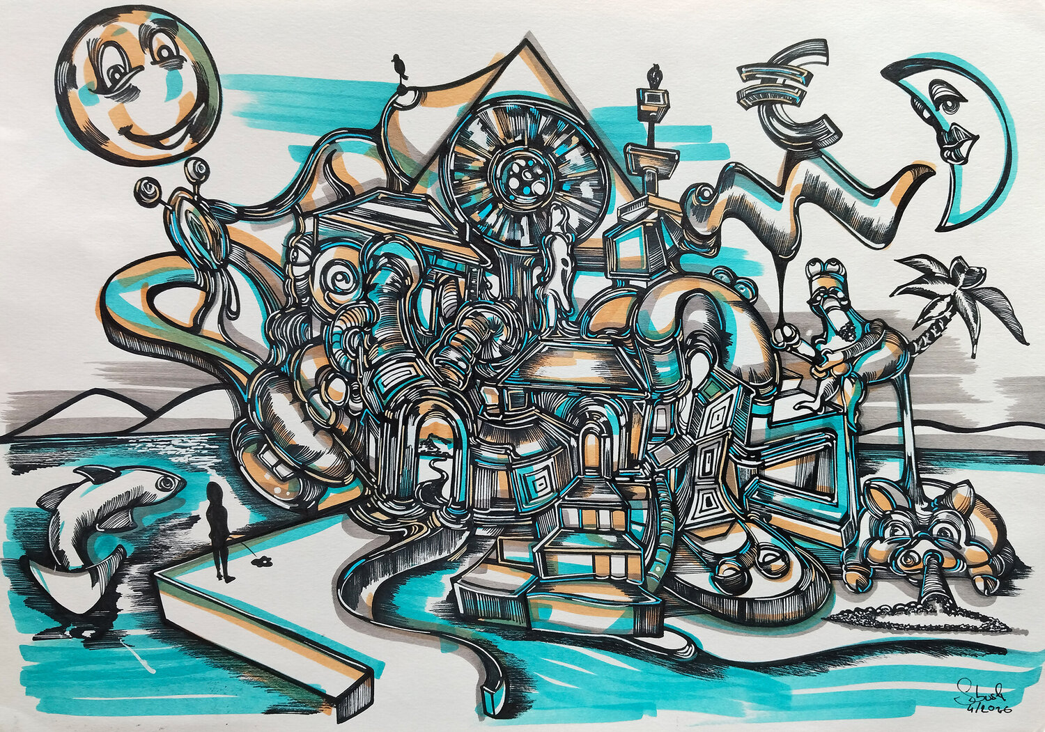 Daily banality Heinz Seidenbusch Tekening te koop