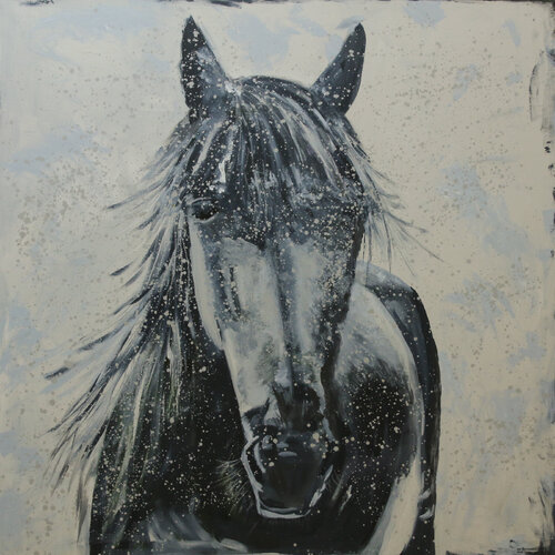Paard in de sneeuw von Els Posthumus, Malerei kaufen auf Singulart