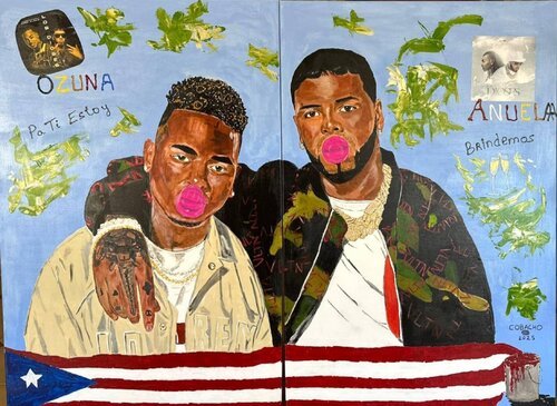 Ozuna&Anuel AA by Miguel García Cobacho, Painting for Sale on Singulart