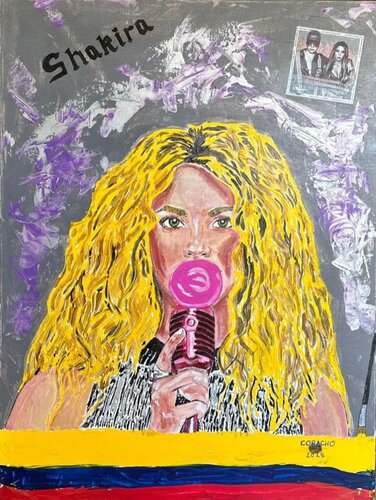 Shakira by Miguel García Cobacho, Painting for Sale on Singulart