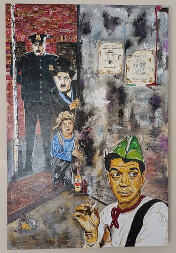 Buscando a Cantinflas by Miguel García Cobacho, Painting for Sale on Singulart