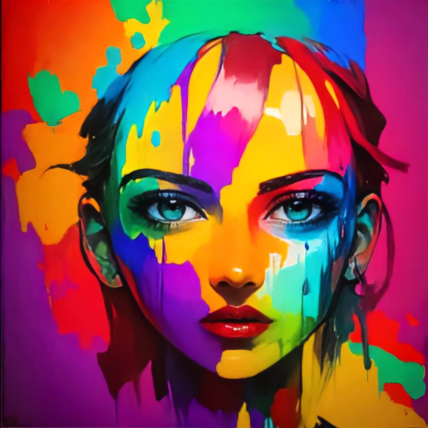 Chromatic Impact - Bold Color Portrait Aleksa Soul Digital zu verkaufen