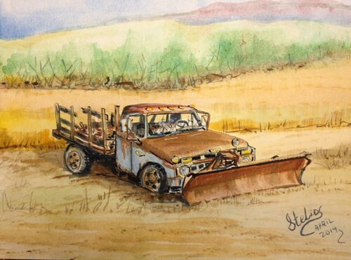 Rusty Old Truck von Stelios Koutouvides, Malerei kaufen auf Singulart