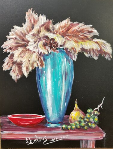 Plumes in Turquoise van Stelios Koutouvides, Schilderij te koop op Singulart