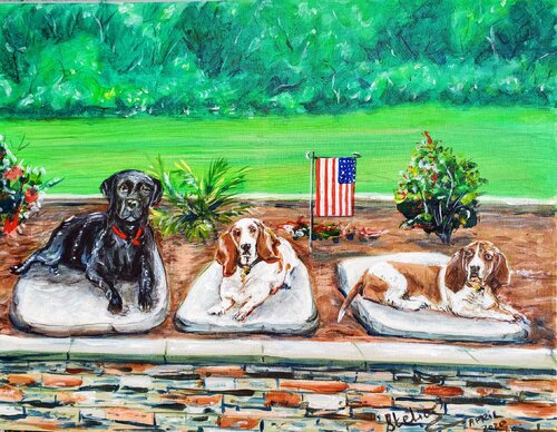 Timmy's Dogs van Stelios Koutouvides, Schilderij te koop op Singulart