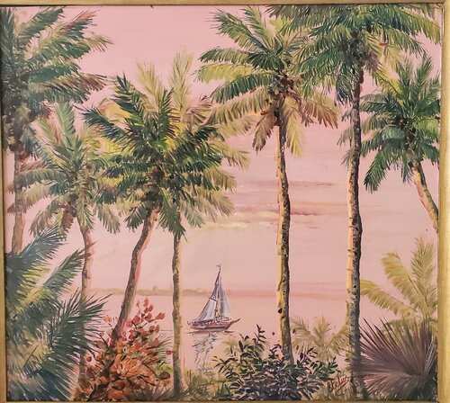Sail into the Pink Horizon van Stelios Koutouvides, Schilderij te koop op Singulart