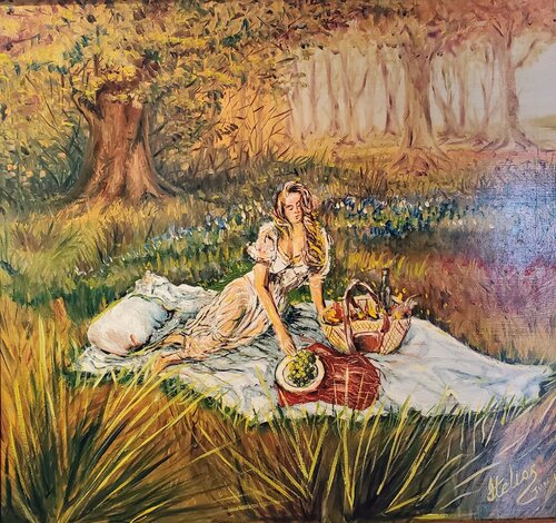 Luncheon in the Golden Glade von Stelios Koutouvides, Malerei kaufen auf Singulart