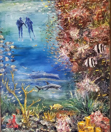 Reef Encounter van Stelios Koutouvides, Schilderij te koop op Singulart