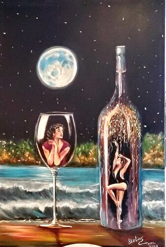 Moonlight dreams van Stelios Koutouvides, Schilderij te koop op Singulart