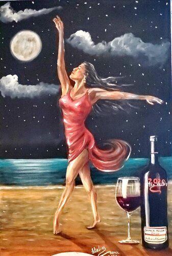 Barefoot in the moonlight by Stelios Koutouvides, Painting for Sale on Singulart