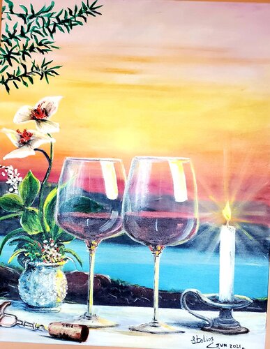 Candlelight reverie van Stelios Koutouvides, Schilderij te koop op Singulart