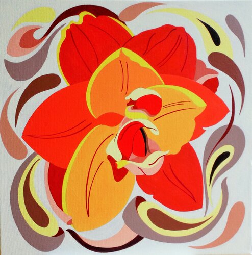 Amarrylis van Ingrid Bonhomme, Schilderij te koop op Singulart