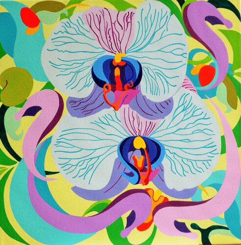 Orchidées von Ingrid Bonhomme, Malerei kaufen auf Singulart