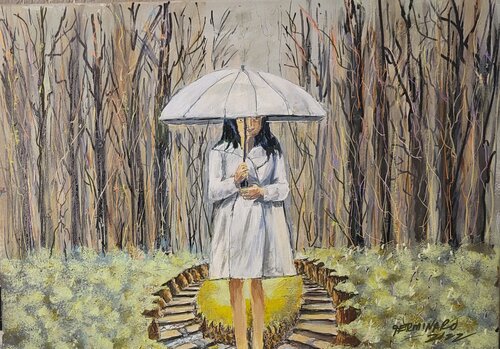 “Silent Pathway, Soft Rain” von Richard Germinaro, Malerei kaufen auf Singulart