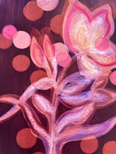 Fleur Pourpre by CACHAM Catherine Champeyrol, Work on Paper for Sale on Singulart