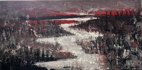 'Red Dawn' par David Coulson, Peinture en vente sur Singulart