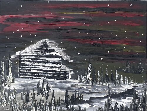 'Cabin in Snowstorm' by David Coulson, Painting for Sale on Singulart