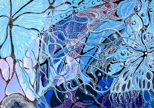 Swimming in the sea of emotions par Svetlana Volk, Œuvre sur papier en vente sur Singulart