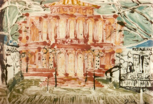 Musentempel (Saalbau Neustadt a.d.Weinstrasse) de Gudrun Lydia Martini, Obra en papel a la venta en Singulart