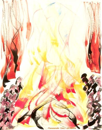 Flammender Tanz de Gudrun Lydia Martini, Dibujo a la venta en Singulart