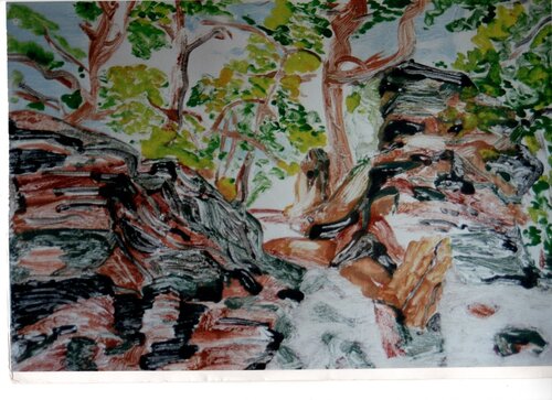 Steinerne Wächter par Gudrun Lydia Martini, Peinture en vente sur Singulart