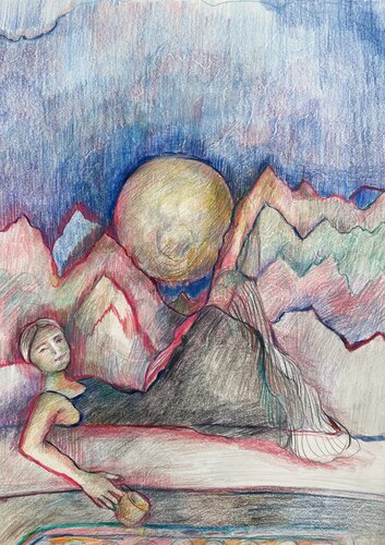 Eins mit den Bergen by Eva Demuth, 素描 for Sale on Singulart