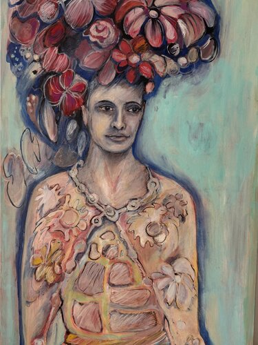 Florales Porträt by Eva Demuth, 油畫 for Sale on Singulart
