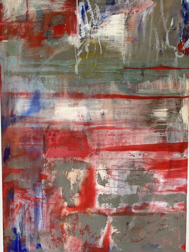 Days in red and grey by Eva Demuth, 油畫 for Sale on Singulart