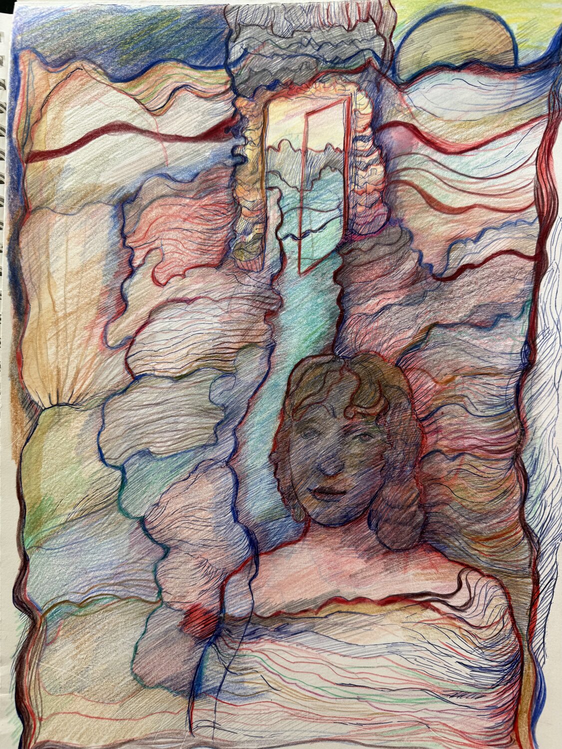 The incredible door- alles im Fluss Eva Demuth Œuvre sur papier à vendre