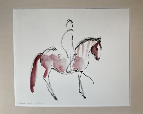 Bartabas à l’entraînement 2 van Alexandra Bergmans, Werk op papier te koop op Singulart