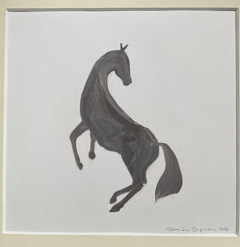 Cabré cheval gris souris par Alexandra Bergmans, Œuvre sur papier en vente sur Singulart