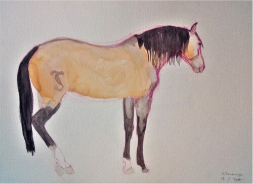 Le Caravage se reposant by Alexandra Bergmans, Work on Paper for Sale on Singulart