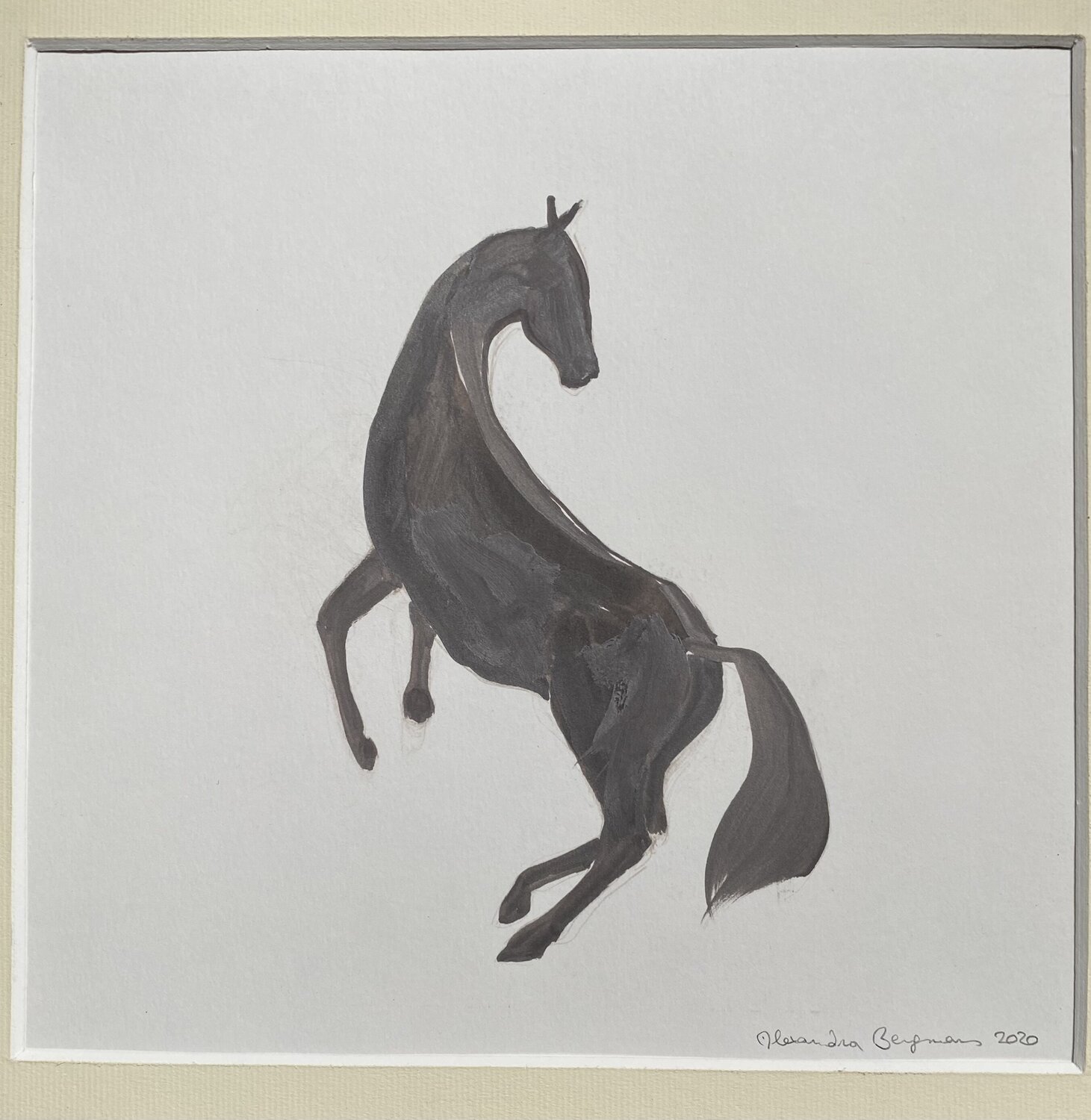 Cabré cheval gris souris Alexandra Bergmans