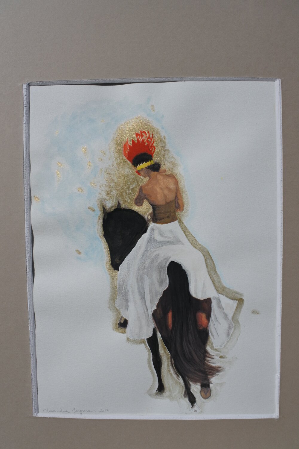 Alexandra et Listel - Bollène 2015 Alexandra Bergmans Werk auf Papier zu verkaufen