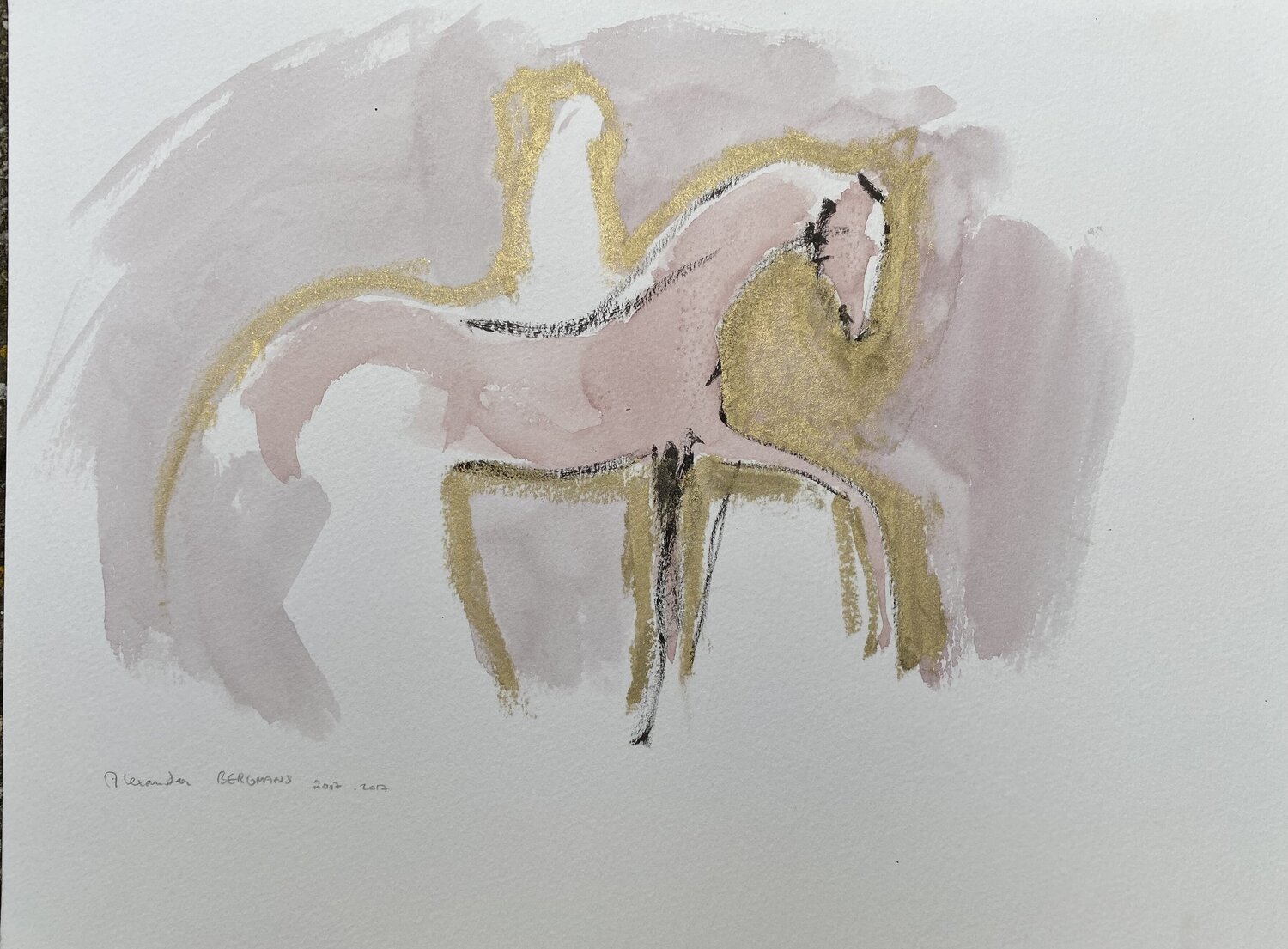Bartabas à l’entraînement 10 Alexandra Bergmans Werk auf Papier zu verkaufen