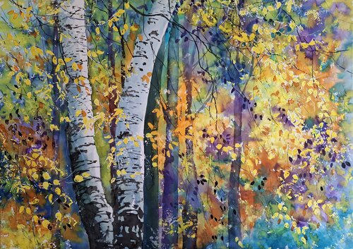 Birch Gold de Katarina Vidmar, Pintura a la venta en Singulart